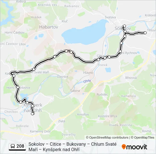 208 Bus Line Map