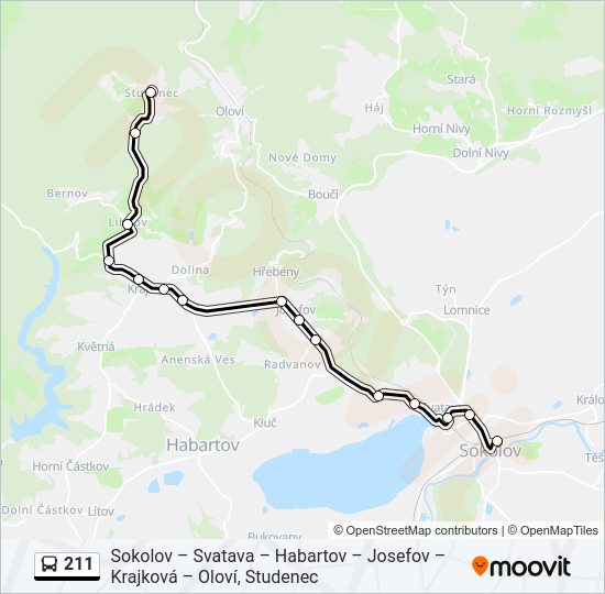 Автобус 211: карта маршрута