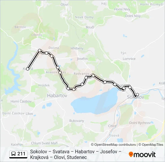 211 Bus Line Map