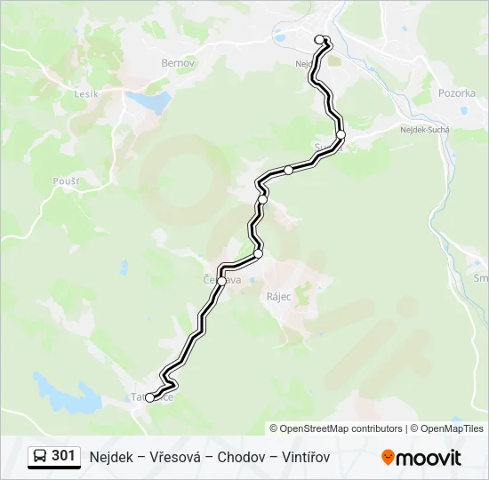 301 Bus Line Map