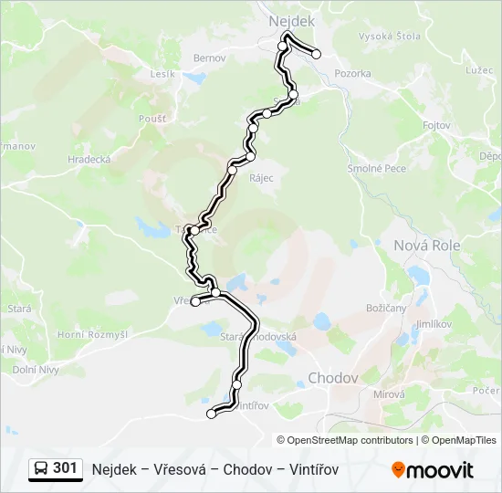 301 Bus Line Map