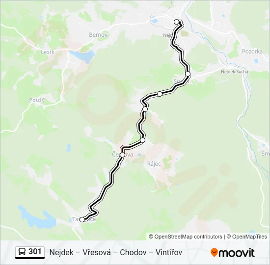 301 Bus Line Map