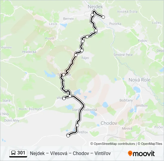 301 Bus Line Map