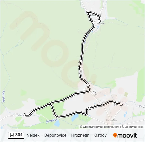 304 Bus Line Map