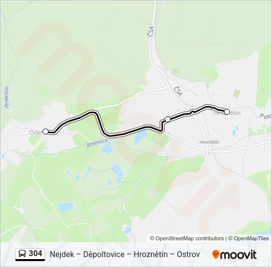 304 Bus Line Map