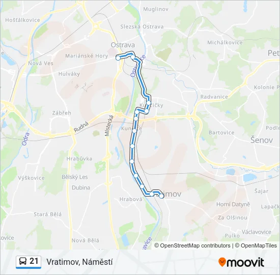 21 Bus Line Map