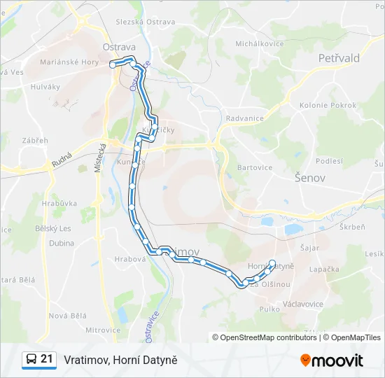 21 Bus Line Map