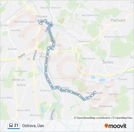 21 Bus Line Map