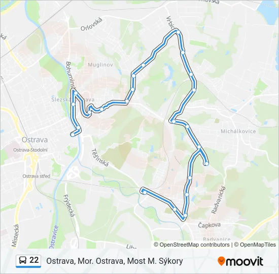 22 Bus Line Map
