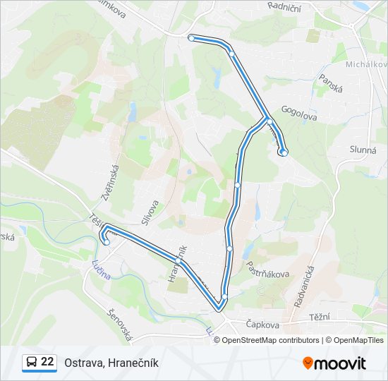 Автобус 22: карта маршрута