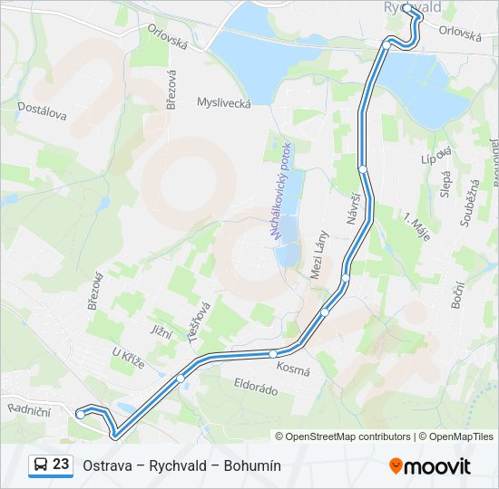 Автобус 23: карта маршрута