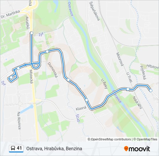 Автобус 41: карта маршрута