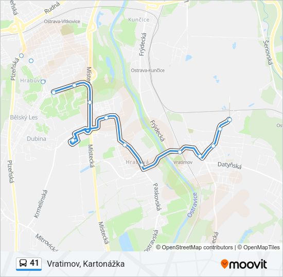 Автобус 41: карта маршрута
