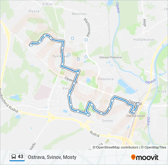 43 Bus Line Map