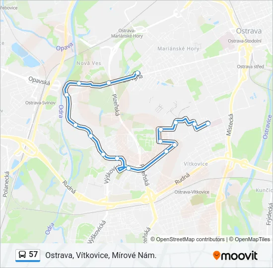 57 Bus Line Map