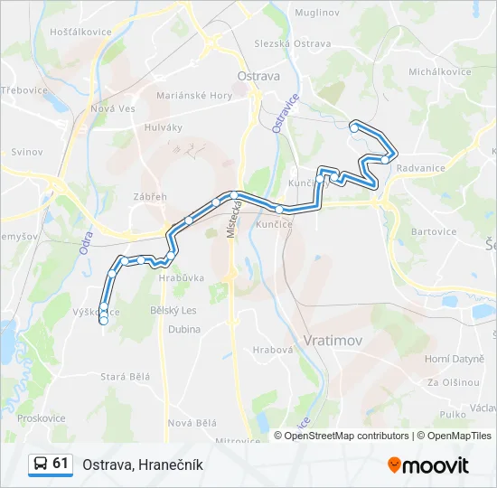 61 Bus Line Map