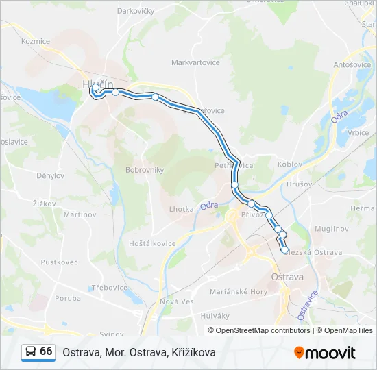66 Bus Line Map
