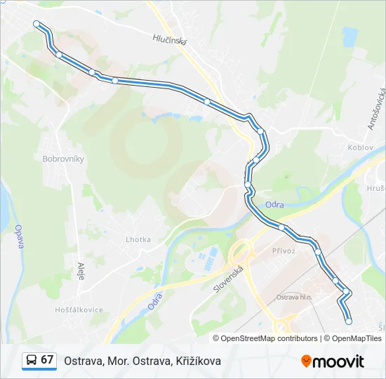 67 Bus Line Map