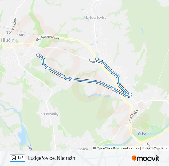 67 Bus Line Map