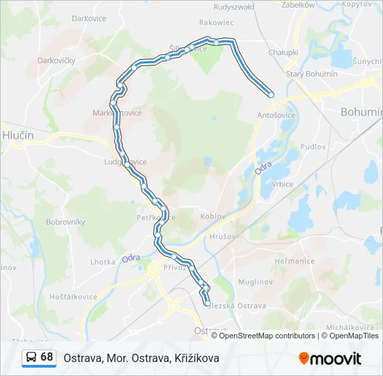 68 Bus Line Map