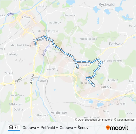 71 Bus Line Map