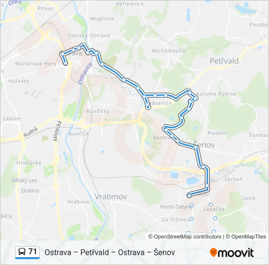 71 Bus Line Map