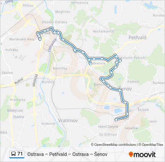 Автобус 71: карта маршрута