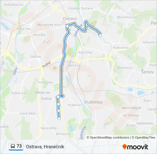 73 Bus Line Map