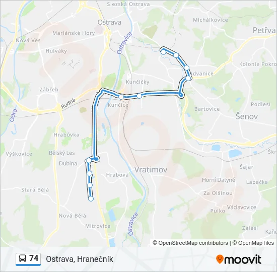 74 Bus Line Map