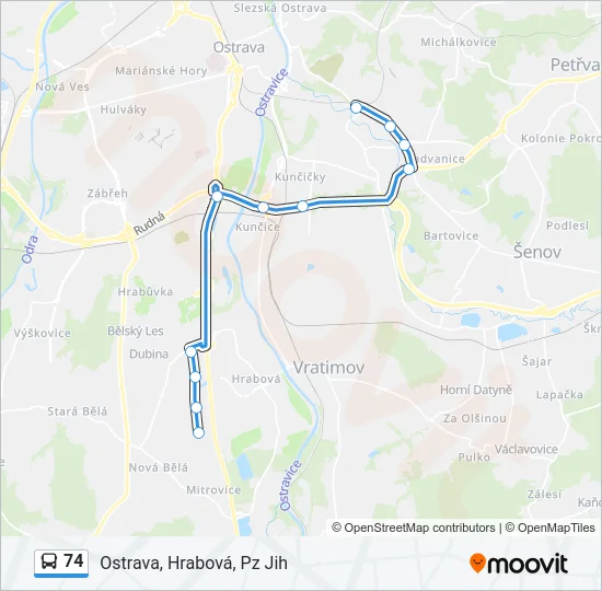 74 Bus Line Map