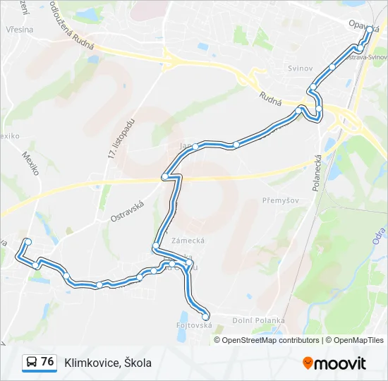 Автобус 76: карта маршрута