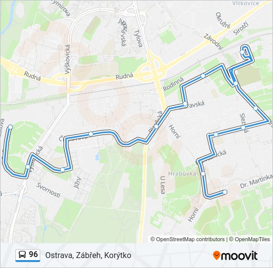 Автобус 96: карта маршрута