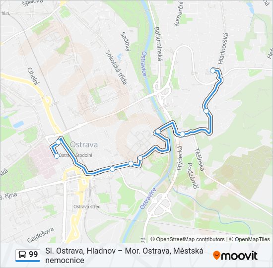 Автобус 99: карта маршрута