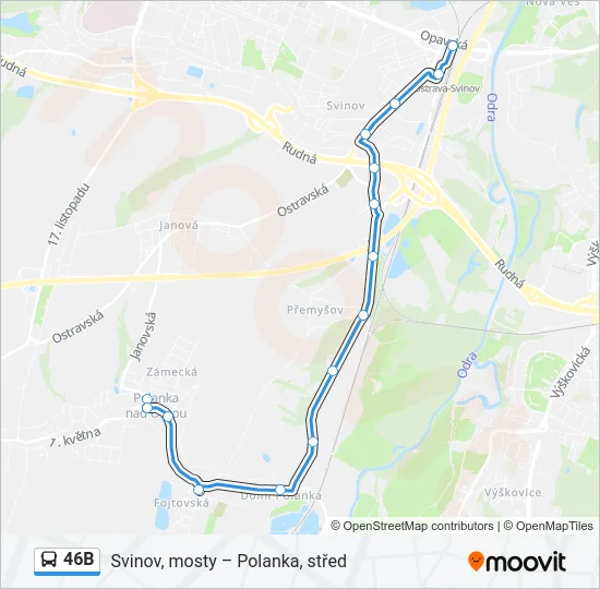 46B Bus Line Map