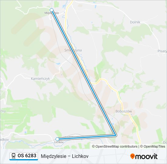 Поезд OS 6283: карта маршрута