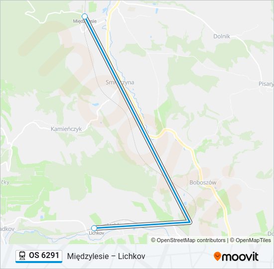 Поезд OS 6291: карта маршрута
