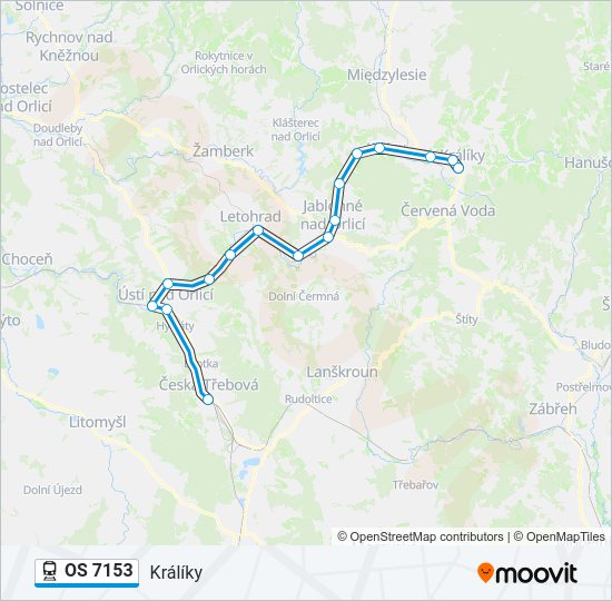 Поезд OS 7153: карта маршрута
