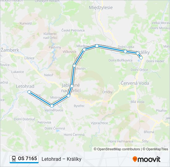 Поезд OS 7165: карта маршрута