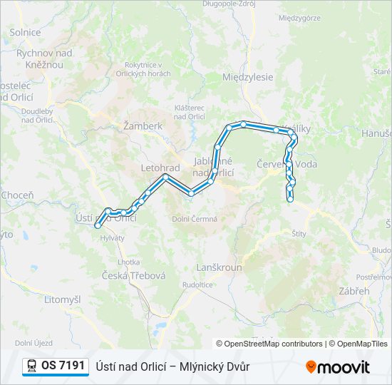 Поезд OS 7191: карта маршрута