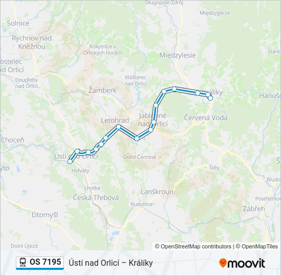 Поезд OS 7195: карта маршрута