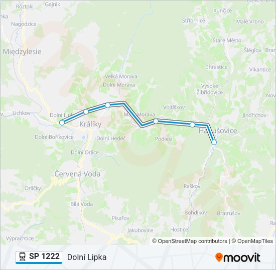 Поезд SP 1222: карта маршрута