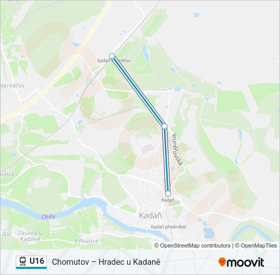 Поезд U16: карта маршрута