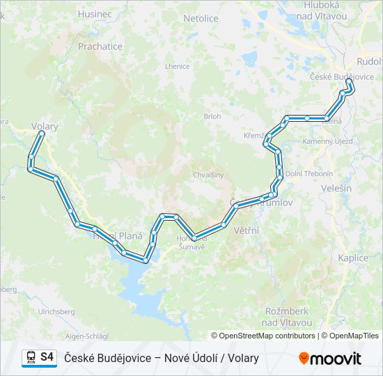 Поезд S4: карта маршрута