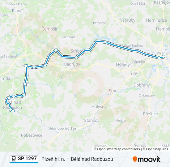 Поезд SP 1297: карта маршрута