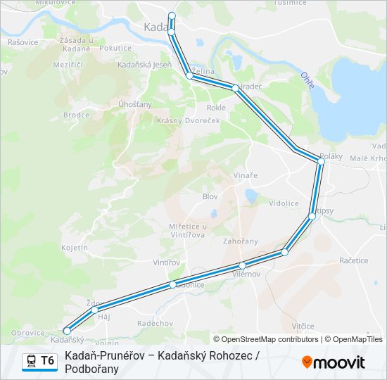Поезд T6: карта маршрута