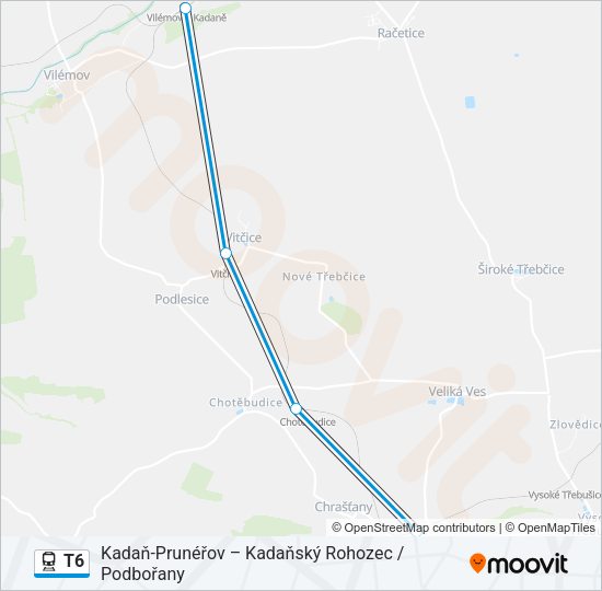 Поезд T6: карта маршрута
