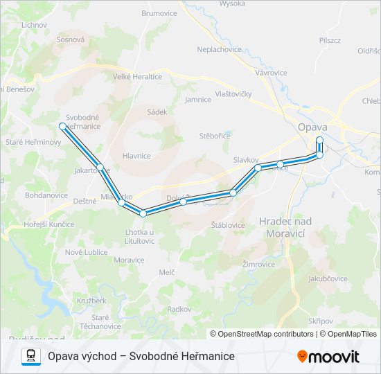 Поезд OS 18382: карта маршрута