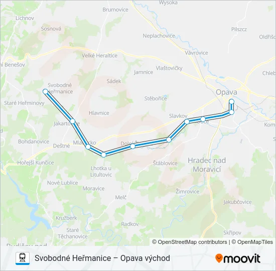 Поезд OS 18385: карта маршрута