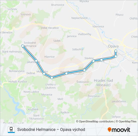 Поезд OS 18387: карта маршрута