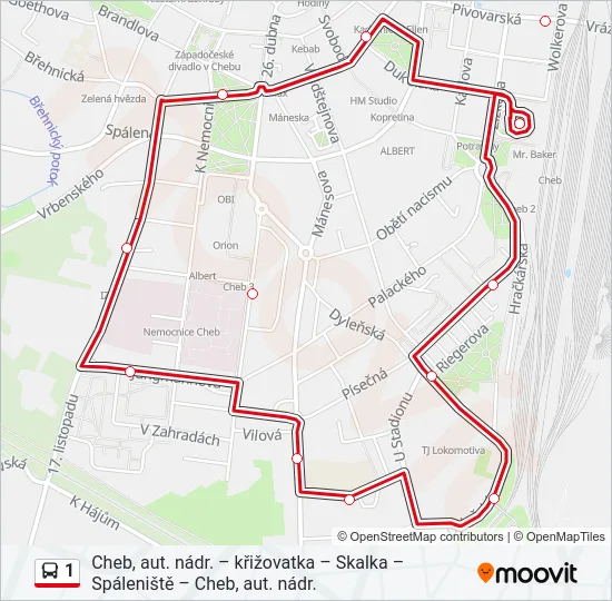 1 Bus Line Map